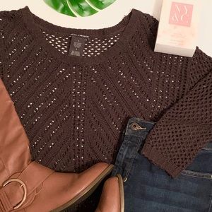 Chelsea & Theodore Sweater Brown Size Small